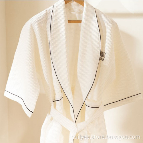 Waffle Summer Hotel Bathrobe with Embroidery Logo